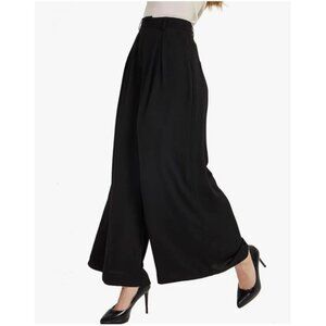 High-waist wide-leg black dress pants (women's S/M)
